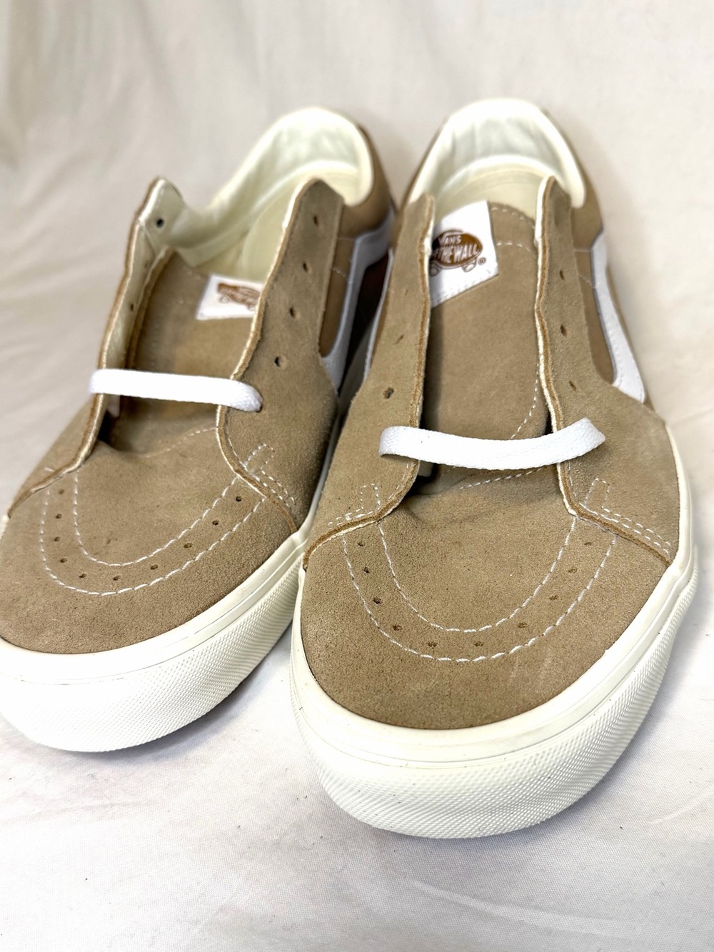 Vans Suede Sneakers in Tan and White